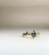 ReMind Solitaire 18K Gold Ring w. Green Lab-Grown Diamond