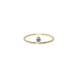 Tiny Tear 14K Gold Ring w. Sapphire