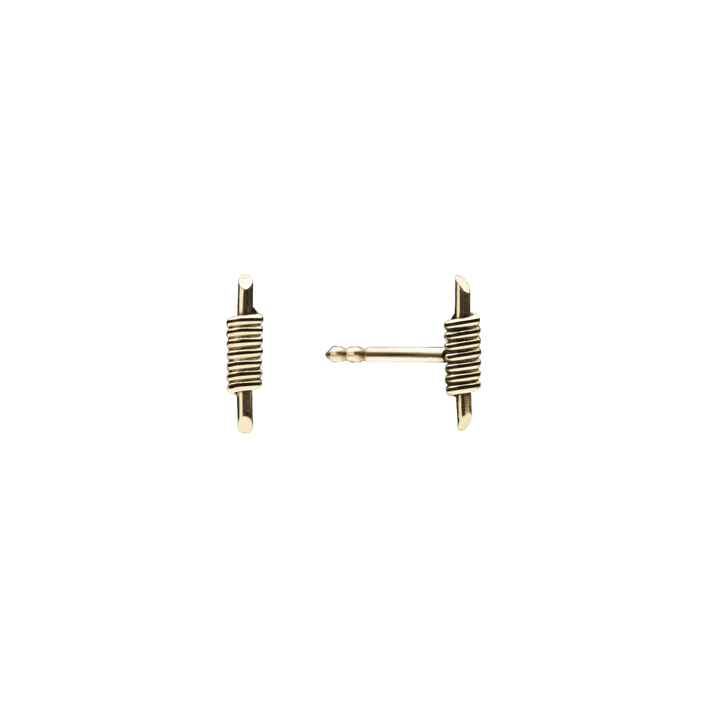 Tiny Bullet Earrings - 14K Gold