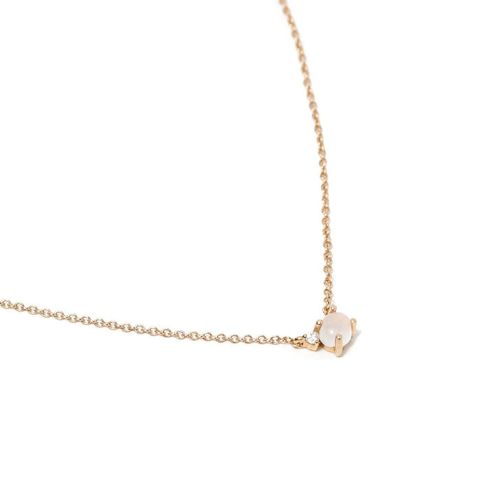 Tiny Cloud 18K Gold or Rosegold Necklace w. Tsavorite & Diamond