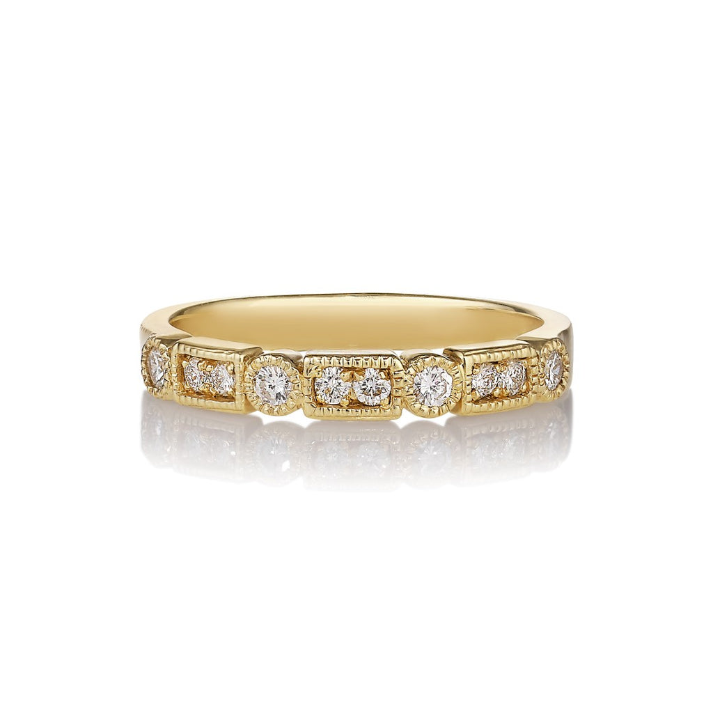 Trine Ji 14K Gold Ring w. Diamonds