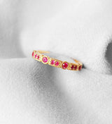 Trine Ji Hot Pink 14K Gold Ring w. Sapphires