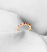 Trine Ji Hot Pink 14K Gold Ring w. Sapphires