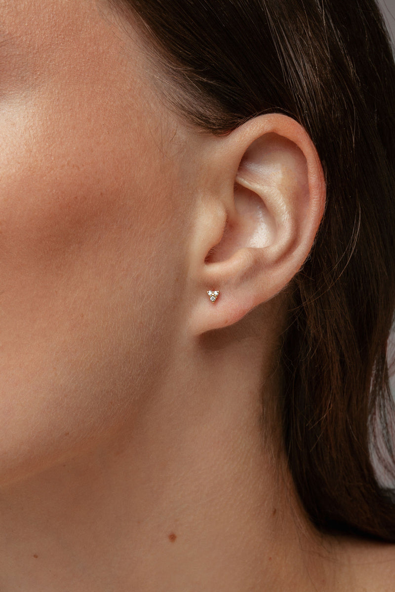 Trio Piercing 18K Gold Earring w. Lab-Grown Diamonds
