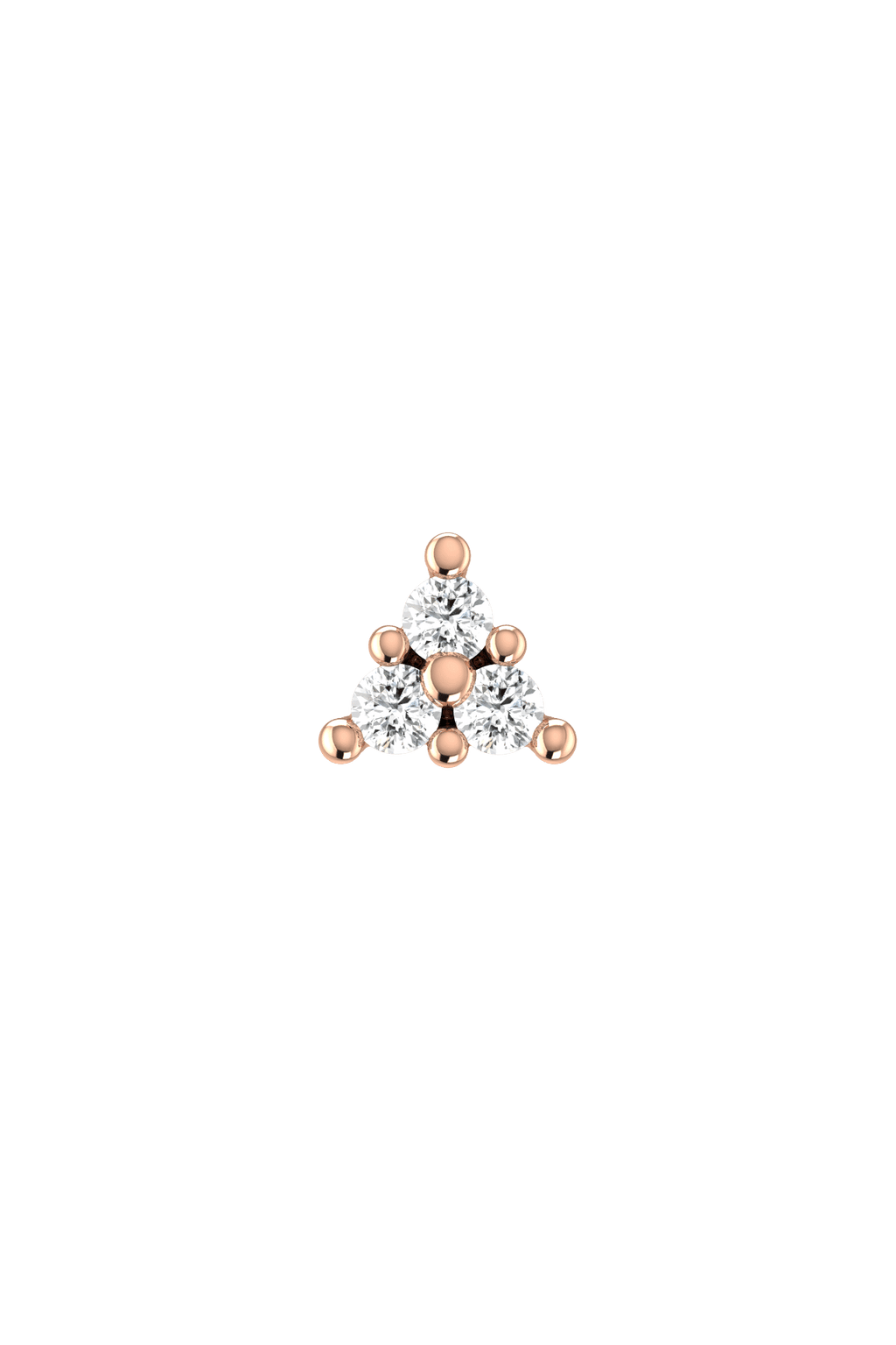 Trio Piercing 18K Rose Gold Earring w. Lab-Grown Diamonds
