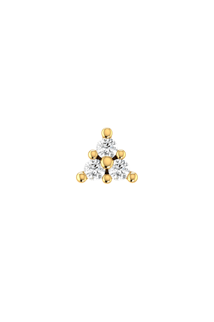 Trio Piercing 18K Gold Earring w. Lab-Grown Diamonds