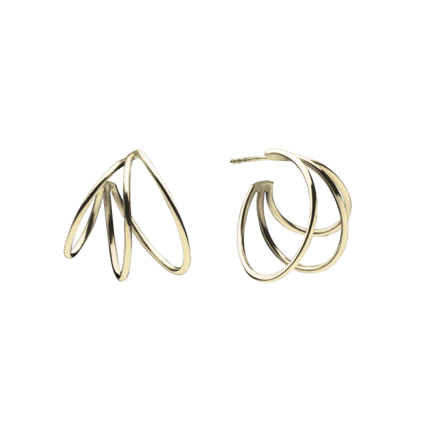 Triple Hoops Earrings Gold Plated