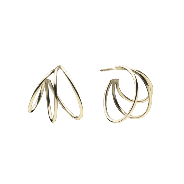 Triple Hoops Ohrringe goldplattiert