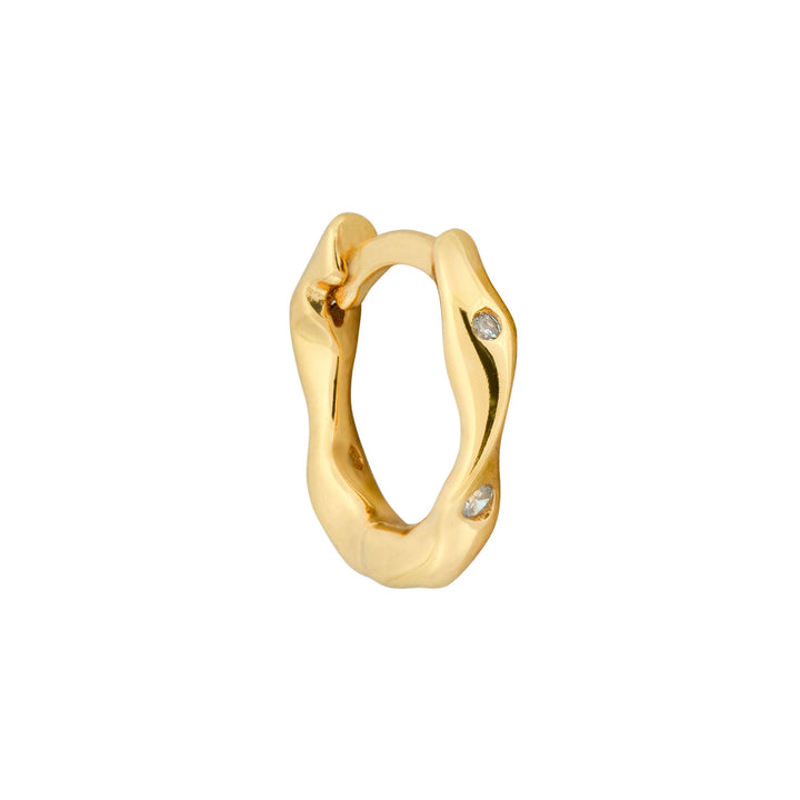 Twist Small 18K Forgyldt Huggie m. Hvid Zirkon