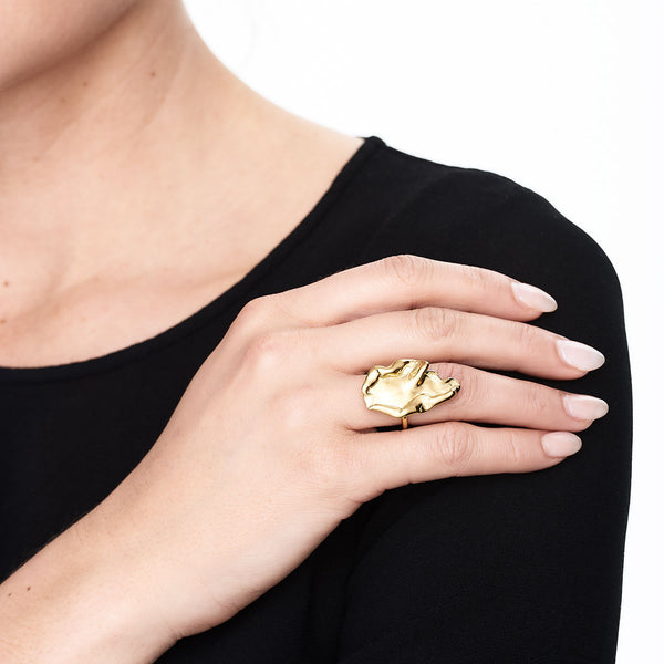 Wave Gold Plated Ring