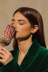 V 18K White Gold Hoops w. Lab-Grown Diamonds