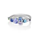 Varnaya Vatina 18K Guld Ring m. Safirer, Amethyst, Tsavorit Sten & Diamanter