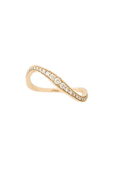 Wave 18K Gold Ring w. Diamonds