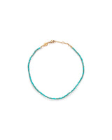 Wave Gold Plated Anklet w. Blue Biscay Bay Beads