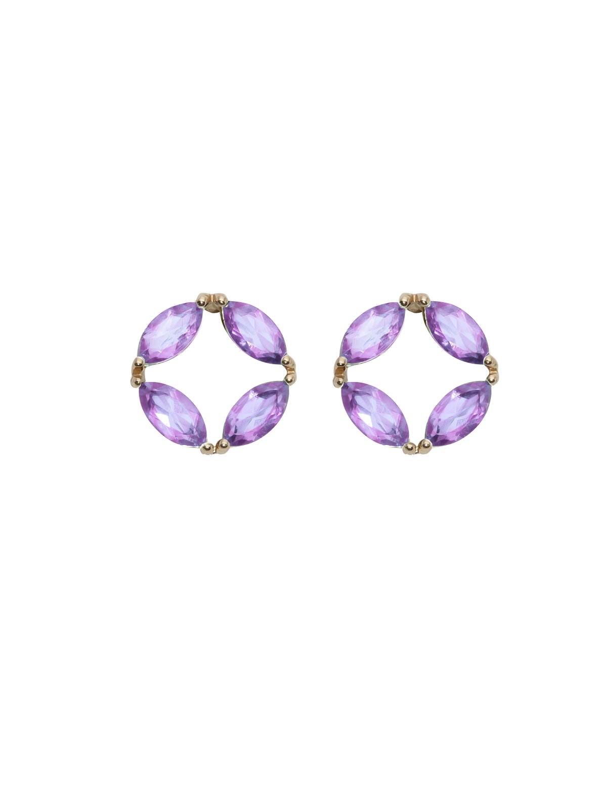 Your Way N°2 18K Gold Studs w. Topaz