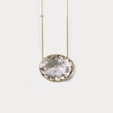 Camelia Goldkette aus 18K I Diamanten & Krystall Quartz
