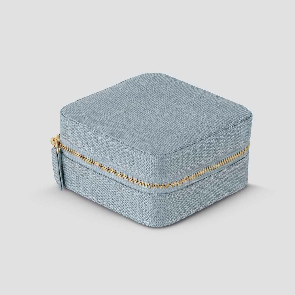 Raw Silk Blue Jewelry box