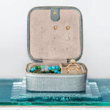 Raw Silk Blue Jewellery box