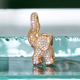 Medium Elephant Charm Pavé 18K Guld vedhæng m. Diamanter