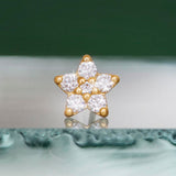 Large Shooting Stars 18K Gold Studs w. Diamonds