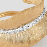 Medium Leaves 18K Gold Ring w. Diamonds