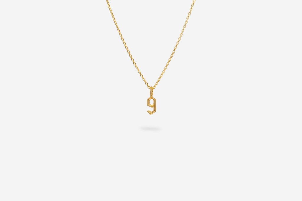 IX Lucky Number 9 Gold Plated Pendant
