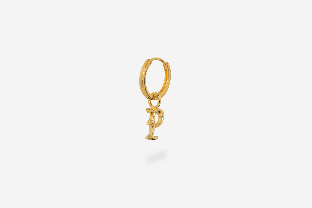 IX P Letter 22K Gold Plated Pendant