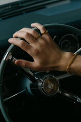 IX Rock Curb Gold Plated Armband