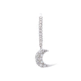 Pavéd Moon Piercing 18K Gold, Whitegold or Rosegold Hoop w. Diamond