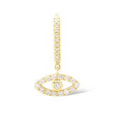 Eye Piercing 18K Gold, Whitegold or Rosegold Hoop w. Diamond