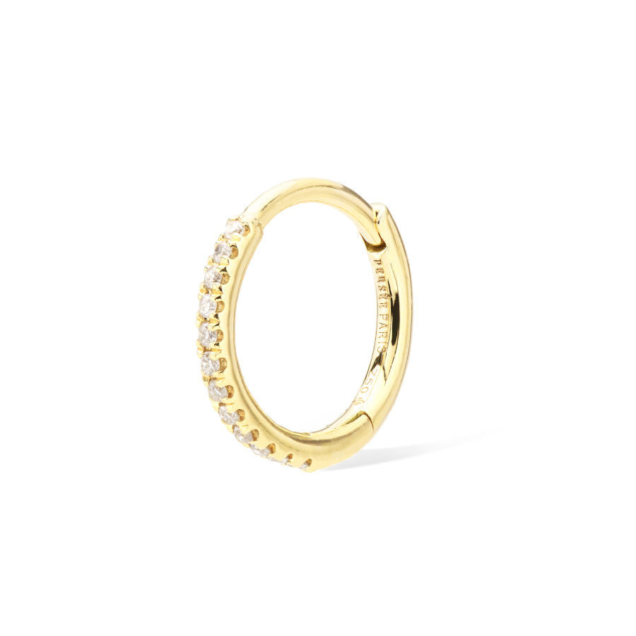 Piercing Pavéd 18K Guld, Hvidguld el. Rosaguld Hoop m. Diamanter