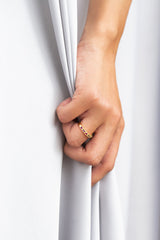 Trine Ji Hot Pink 14K Gold Ring w. Sapphires