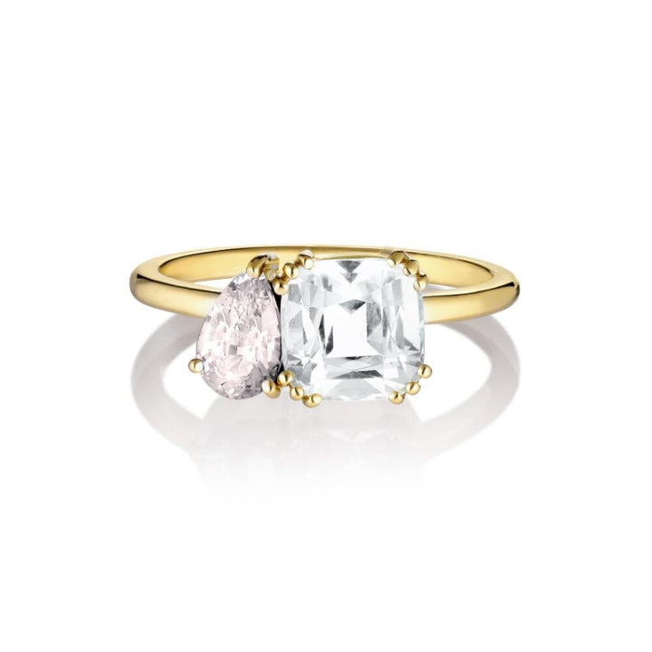 Apata Sudu 18K Guld Ring m. Turmalin & Safir