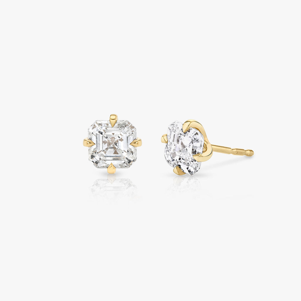 Iconic Asscher 14K Whitegold Studs w. Lab-Grown Diamonds, 0.75 ct.