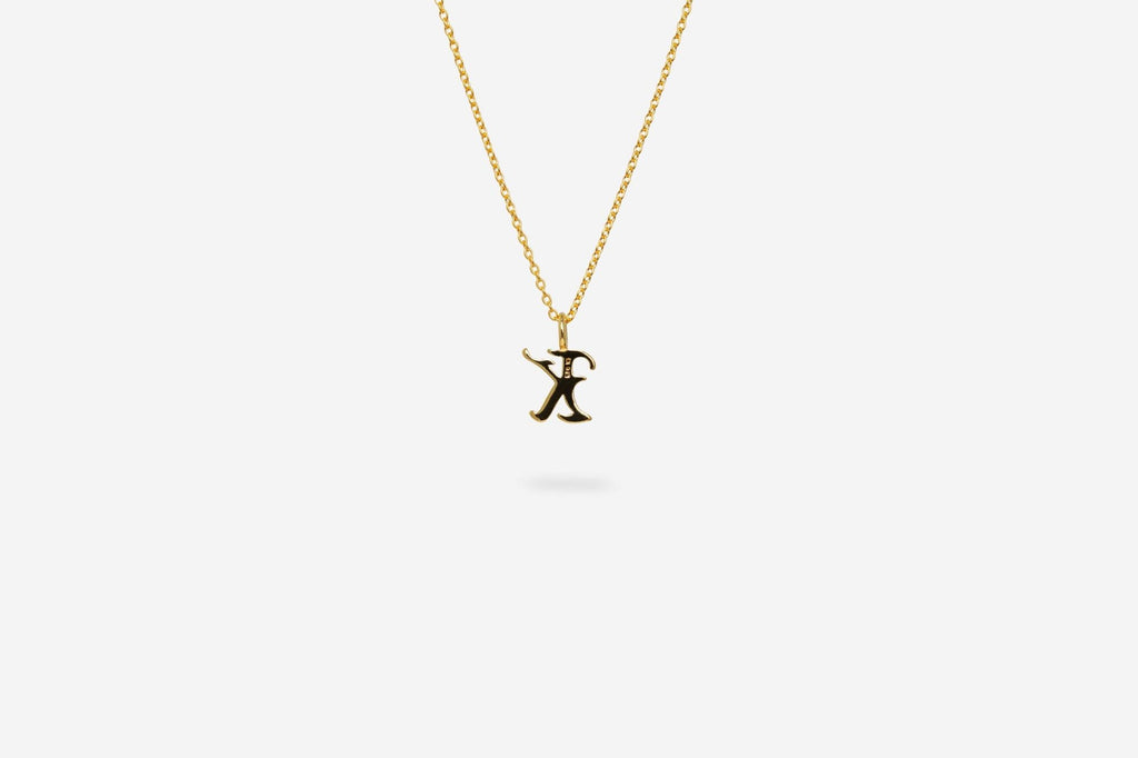 IX K Letter 22K Gold Plated Pendant