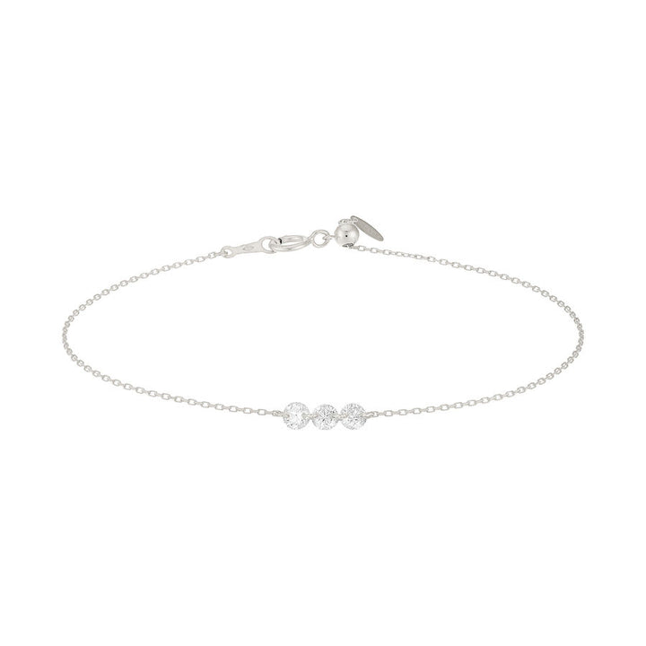 Danaé 18K Guld, Hvidguld el. Rosaguld Armbånd m. 3 Diamanter