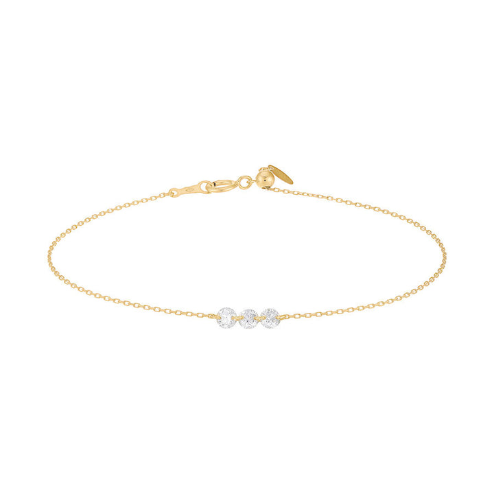 Danaé 18K Guld, Hvidguld el. Rosaguld Armbånd m. 3 Diamanter