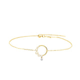 Half Pearl Aphrodite Armband 18K vergoldet I Diamant & Perlen