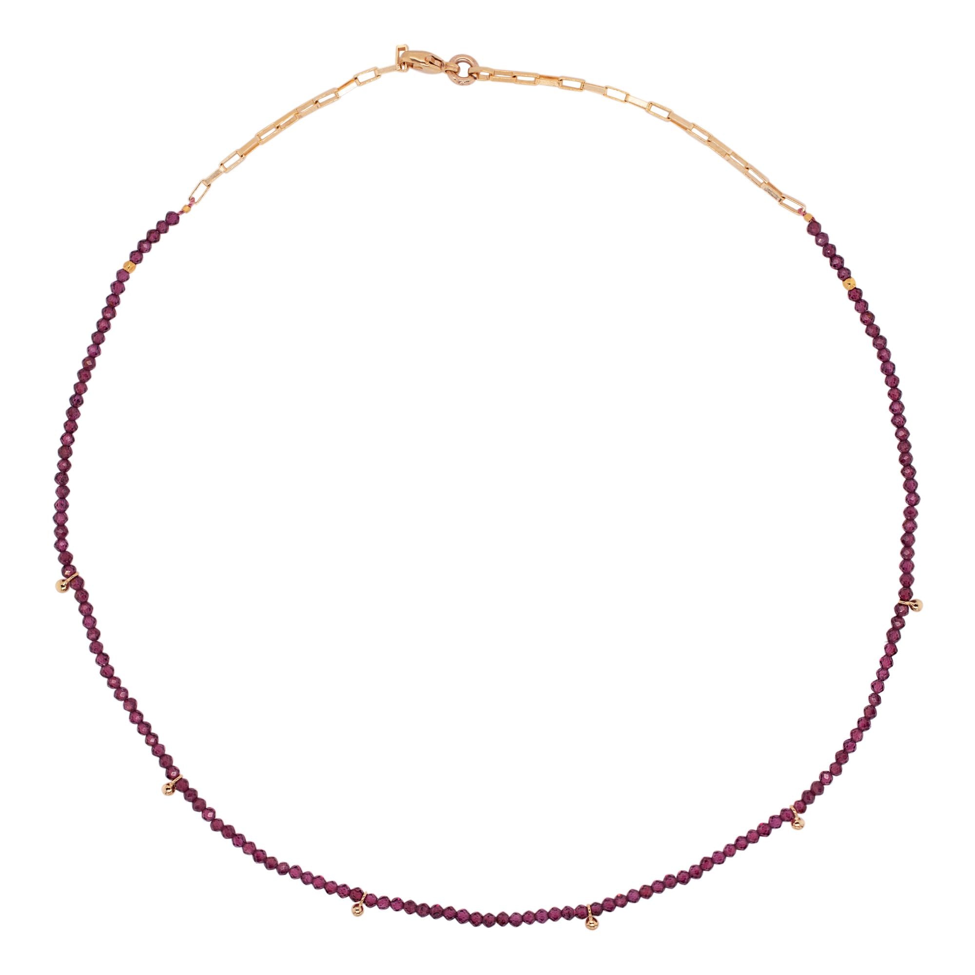 Gold Plated Necklace w. Garnet