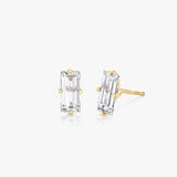 Iconic Baguette Ohrstecker aus 14K Weißgold I Labor-Diamanten, 0.75 Kt.