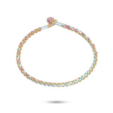 Braided Silver/Mixed coloured Bracelet