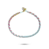 Braided Silver/Mixed colours Bracelet