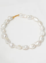 Giant pearl 14K Gold Plated Necklace w. Pearls