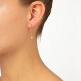 Square 18K Gold, Whitegold or Rosegold Earring w. Diamond