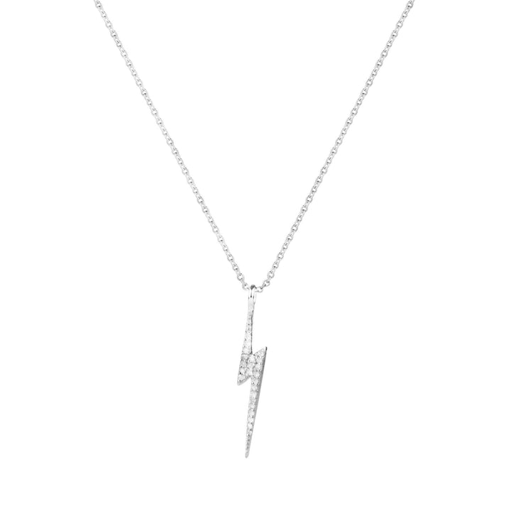 Bolt Silver Necklace 58cm w. Diamond