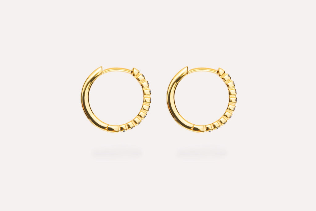 IX Eternity Blue Gold Plated Hoops
