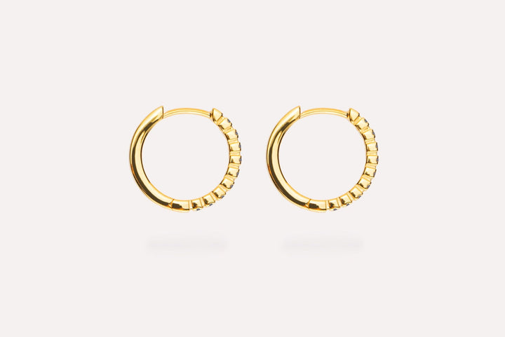 IX Eternity Blue Gold Plated Hoops