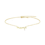 Mama 18K Gold, Whitegold or Rosegold Bracelet w. Diamond
