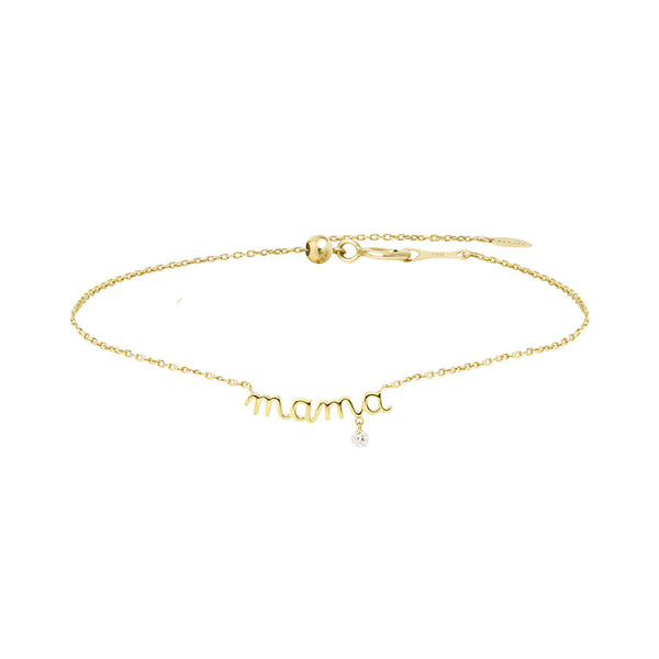 Mama 18K Gold, Whitegold or Rosegold Bracelet w. Diamond