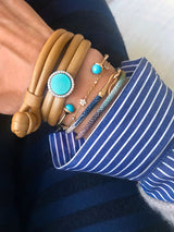 Nature 18K Gold Bangle w. Turquoise